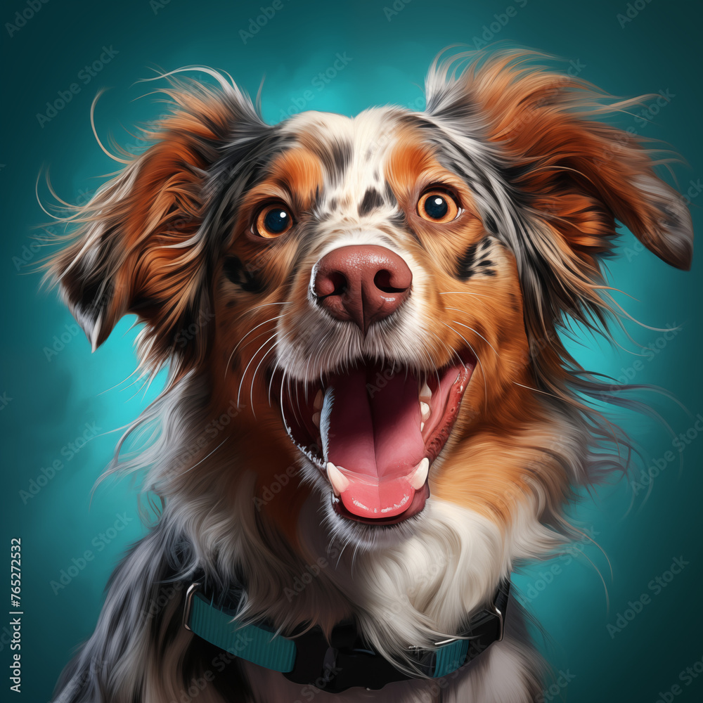 Joyous dog with a tongue-out smile, portraying the bliss of animal companionship and the beauty of simple moments