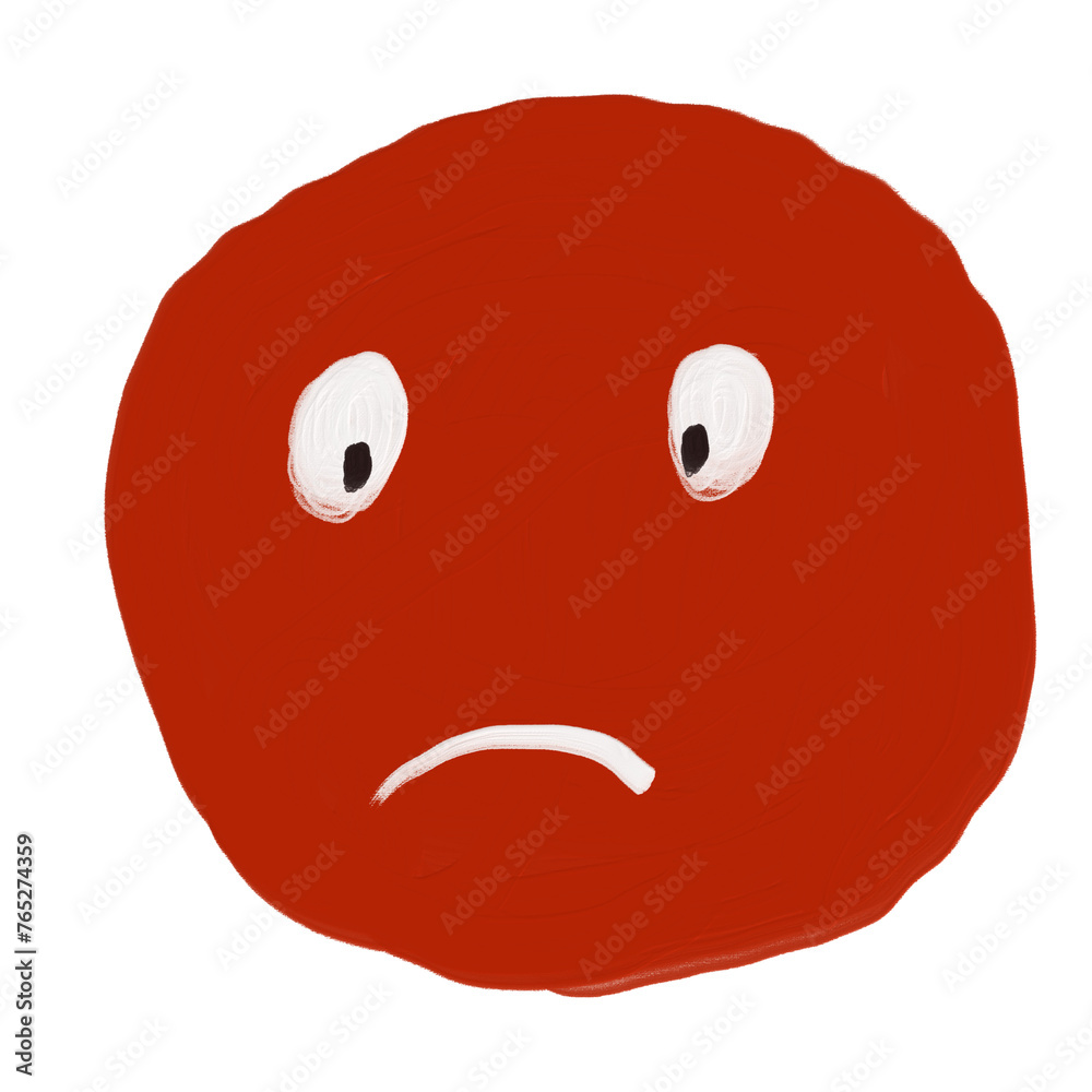 Fototapeta premium face of a red face not happy not smile
