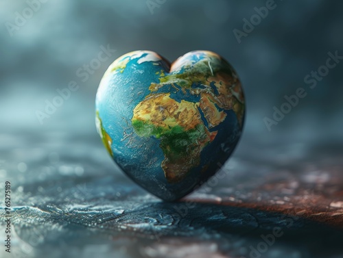 Global Romance: Heart-Shaped Earth for Romantic Designs