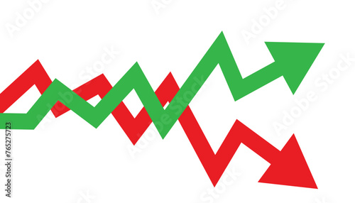 Dynamic Green Up and Red Down Arrow Vector Graphics for Finance, Business Graphs, and Success