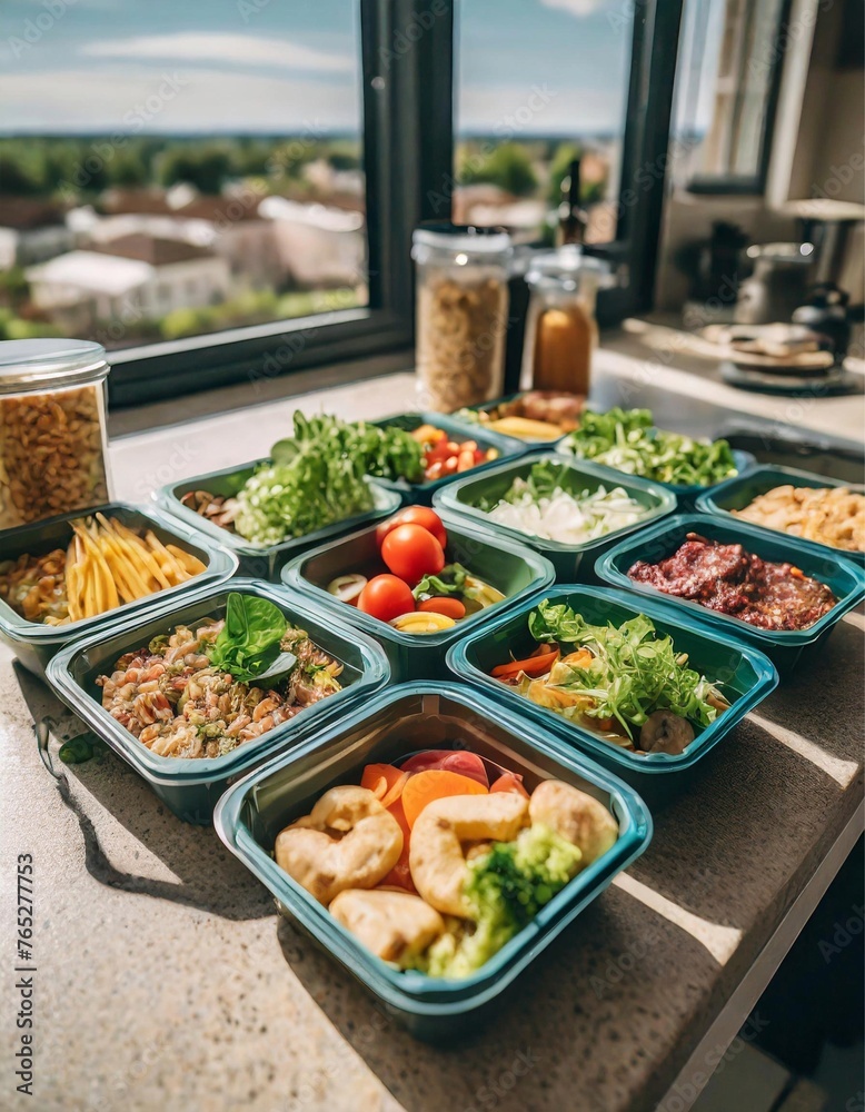 Sunlit Meal Prep: Healthy, Ready-to-Eat Meals in a Bright Kitchen
