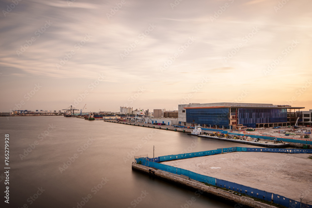 Obraz premium Aerial photo Port Everglades Florida long exposure