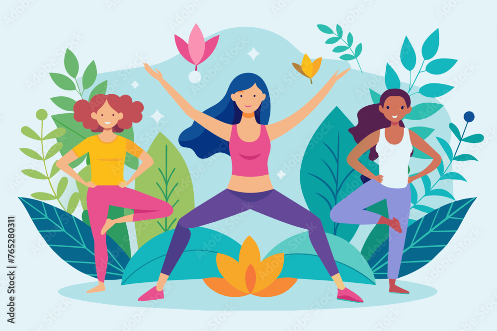 yoga girl vector illustration