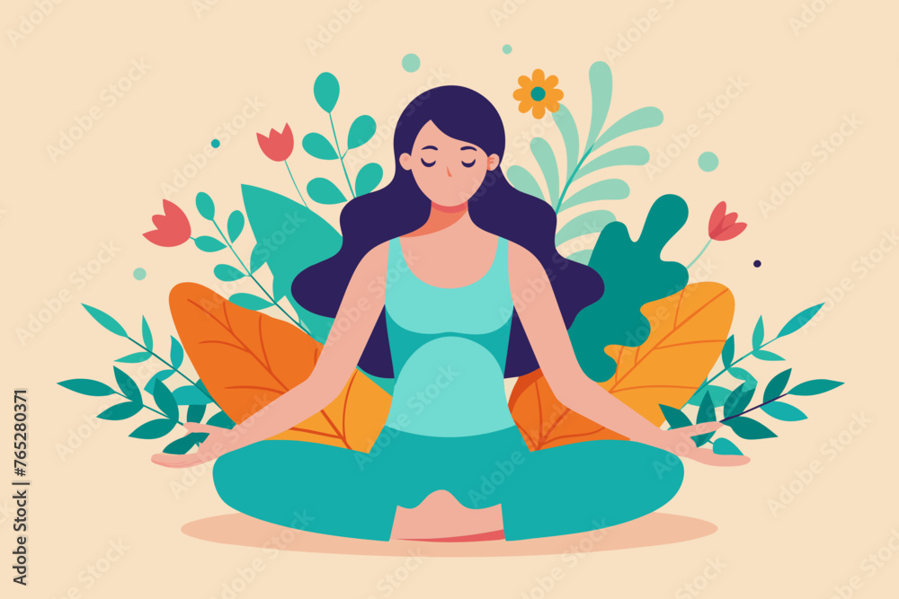 yoga girl vector illustration