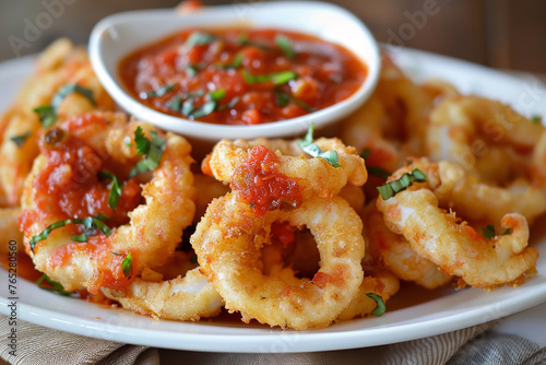 rings with tomato sauce