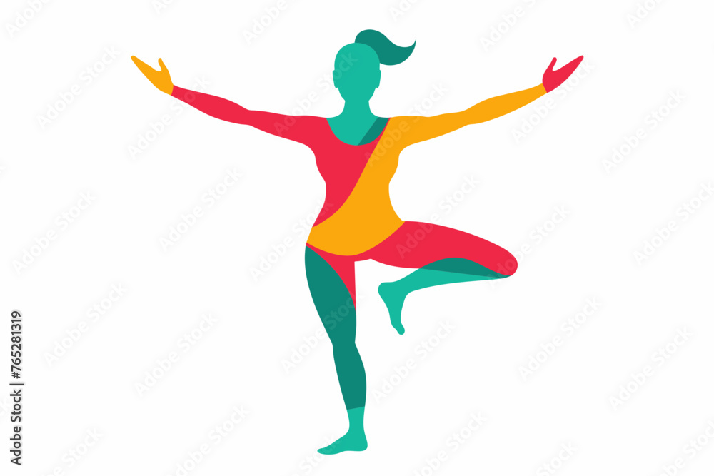 colorful yoga silhouette vector illustration