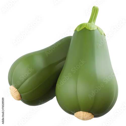 Zucchini Isolated 3d render Illustration