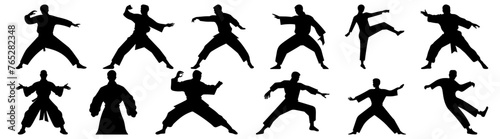 Fighter karate kung fu silhouette set vector design big pack of illustration and icon © Catnip