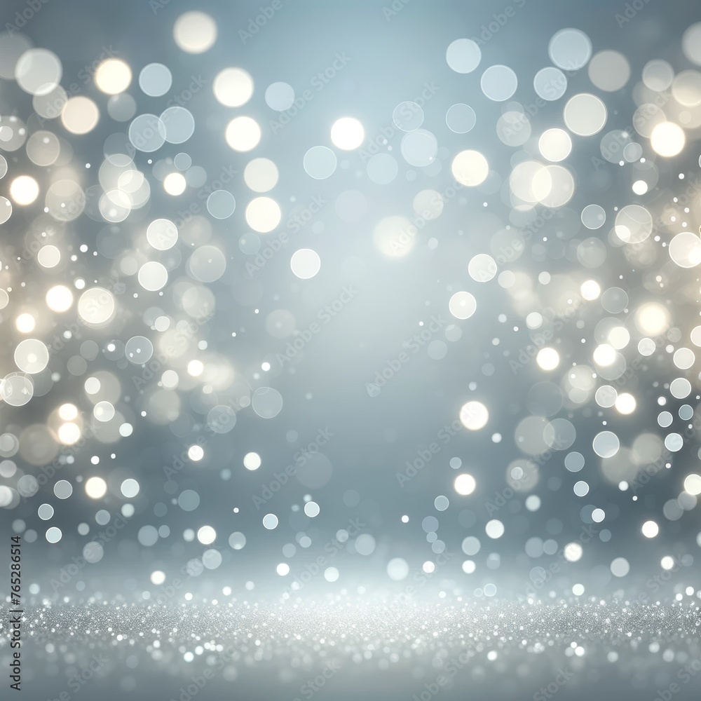 Sparkling Silver Glitter with Bokeh Background Sparkling Silver Glitter with Bokeh Background