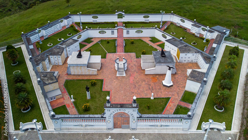 Aerial view of the Circasia Free Cemetery, Quindío, Colombia. Circasia, free municipality