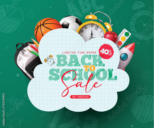 Fotografie Back to school sale vector banner design
