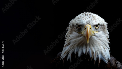 Eagle head with sharp eyes is scouting for prey