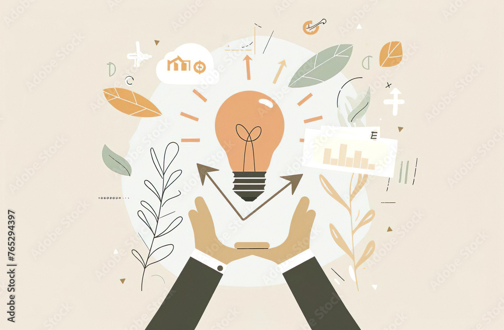 Person With Idea: Hands Holding Lightbulb Up Person With Idea: Hands Holding Lightbulb Up