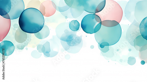 Seamless pattern with pastel watercolor dots in various sizes