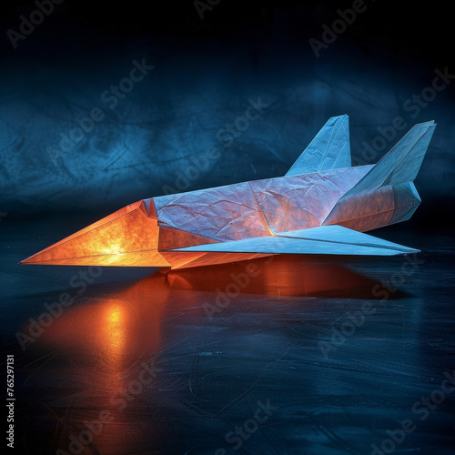 Luminous Fluorescent Light-Sensitive Paper Plane photo