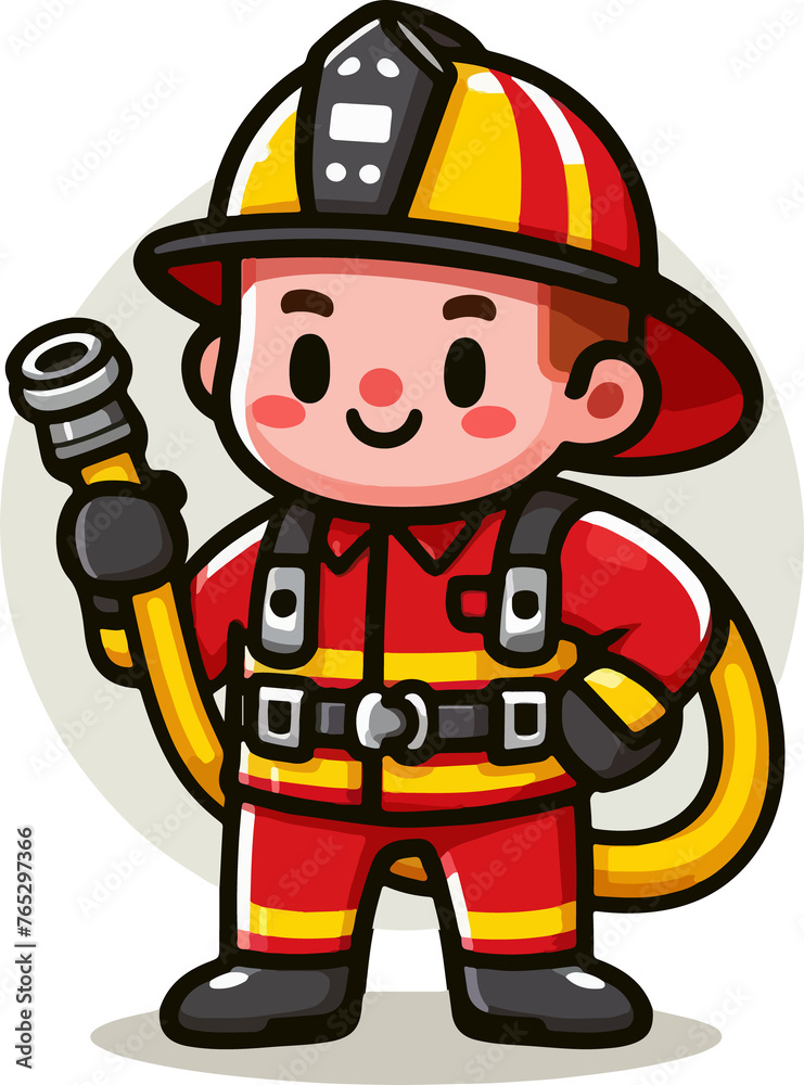 Firefighter illustration artificial intelligence generation.