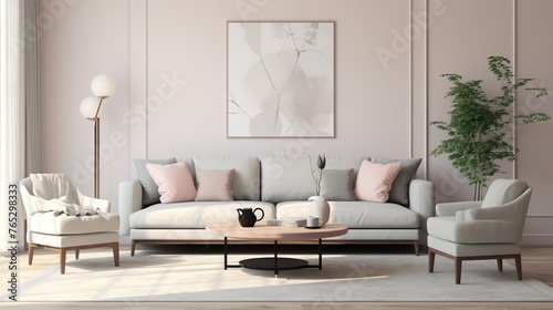 Modern luxurious living room interior composition with scandinavian elegance  © Faisal