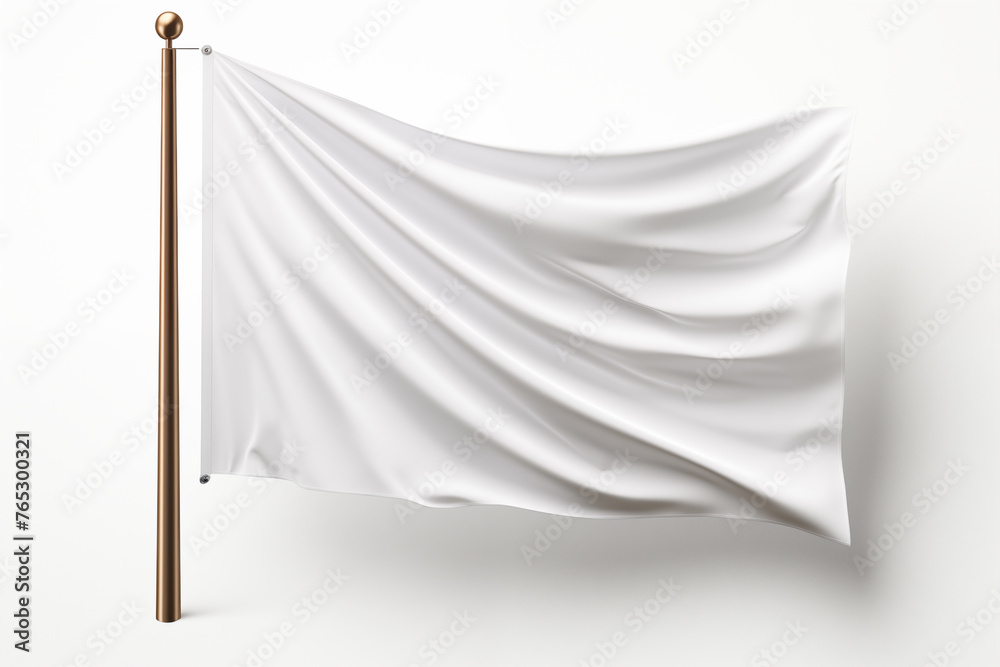 White empty flag isolated on white background. White empty flag isolated on white background.