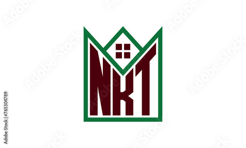 NKT initial letter builders real estate logo design vector. construction, housing, home marker, property, building, apartment, flat, compartment, business, corporate, house rent, rental, commercial photo