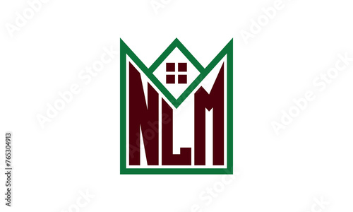 NLM initial letter builders real estate logo design vector. construction, housing, home marker, property, building, apartment, flat, compartment, business, corporate, house rent, rental, commercial photo