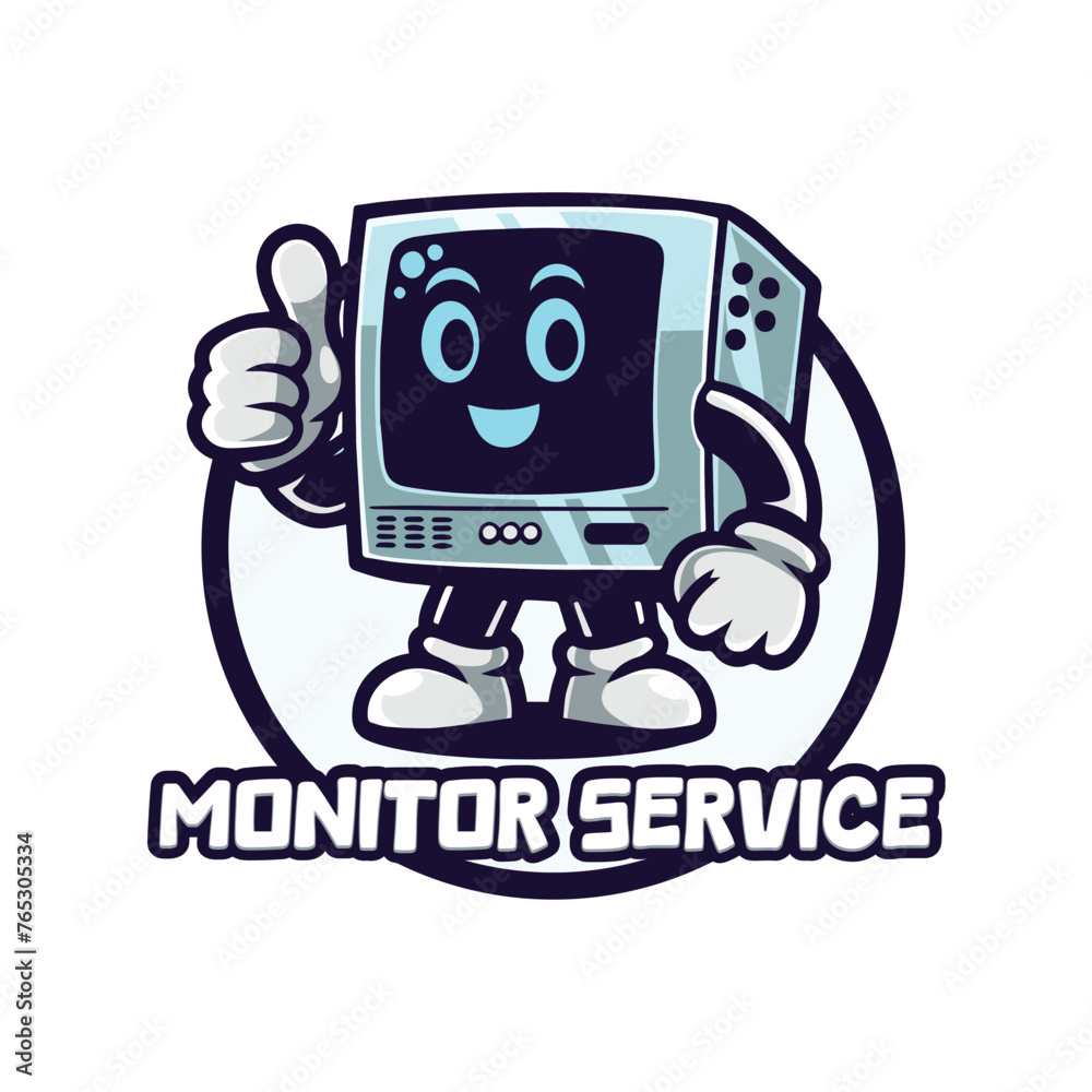 Monitor Service Mascot, Your Reliable Partner in Tech Support