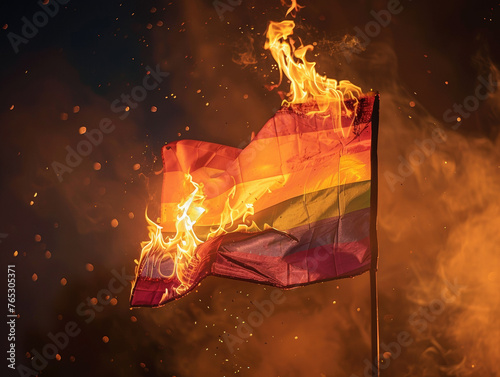 LGBT burned flag