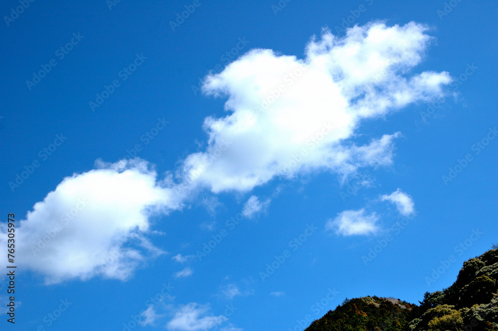 早春の里山の空