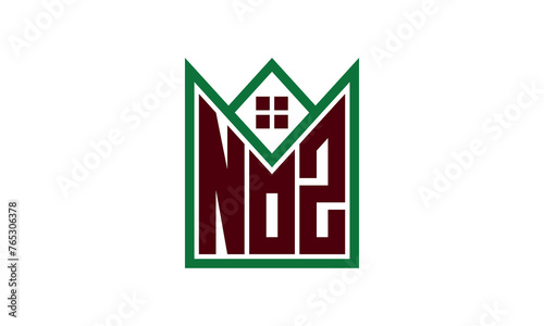 NOZ initial letter builders real estate logo design vector. construction, housing, home marker, property, building, apartment, flat, compartment, business, corporate, house rent, rental, commercial