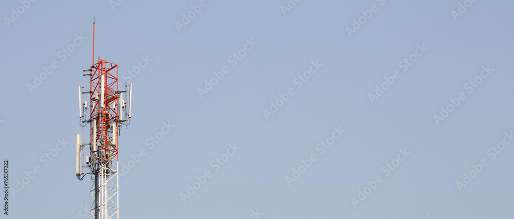 Cell phone tower and high speed internet network. Signal antenna. Cell phone tower and high speed internet network. Signal antenna.