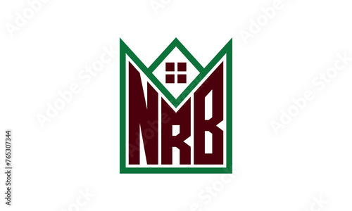 NRB initial letter builders real estate logo design vector. construction, housing, home marker, property, building, apartment, flat, compartment, business, corporate, house rent, rental, commercial photo