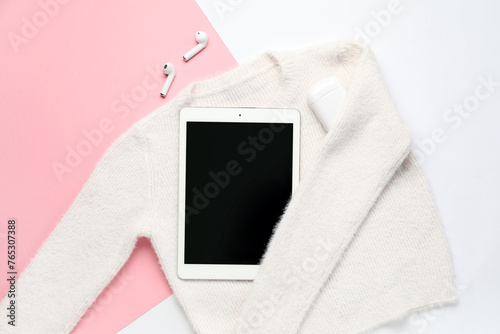 Stylish female sweater, tab...