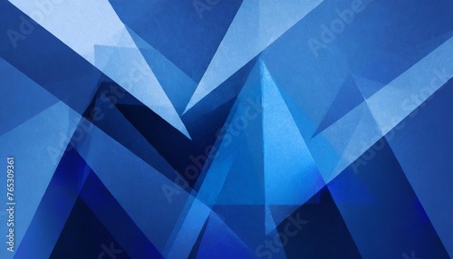 abstract blue background pattern texture design on geometric layered triangle shapes in modern art background or banner royal blue angles photo