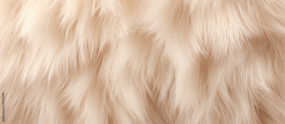 Image features a detailed view of soft and fluffy white fur against a dark black background