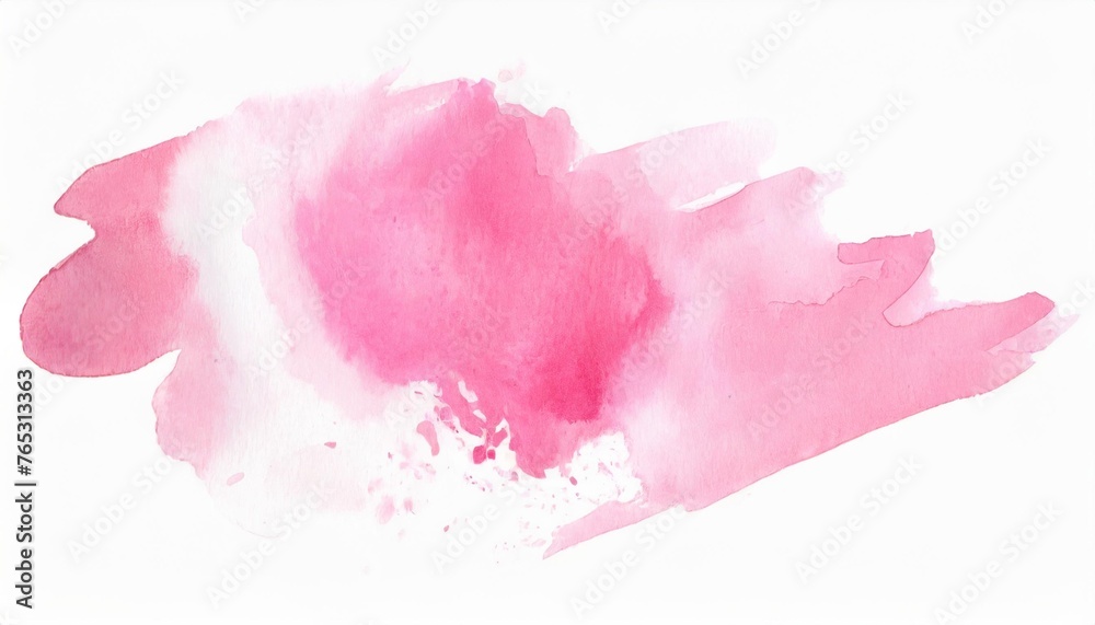 pink watercolor spot splash on white background