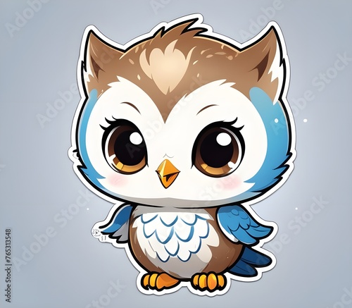 Cartoon owl sticker 
