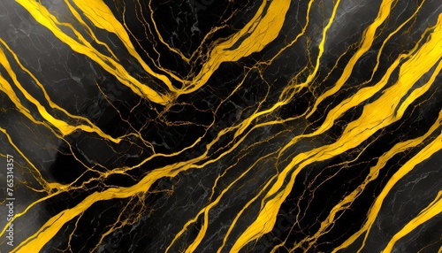 grunge texture background black marble background with yellow veins