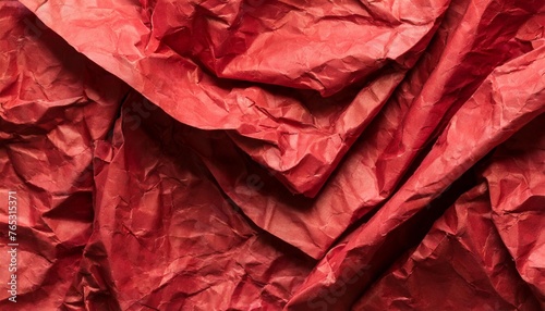 red crumpled paper texture grunge background