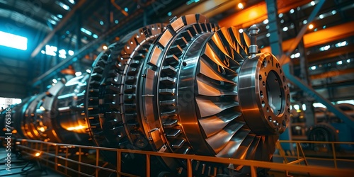 Repair and Inspection of Disassembled Turbine Equipment at an Energy Plant for Efficient Power Generation. Concept Turbine Equipment Repair, Energy Plant Inspection, Efficient Power Generation