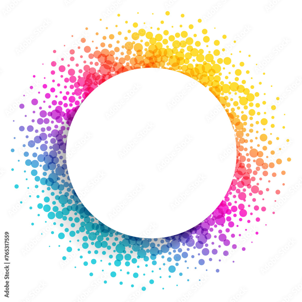 abstract colorful circular blank frame template design