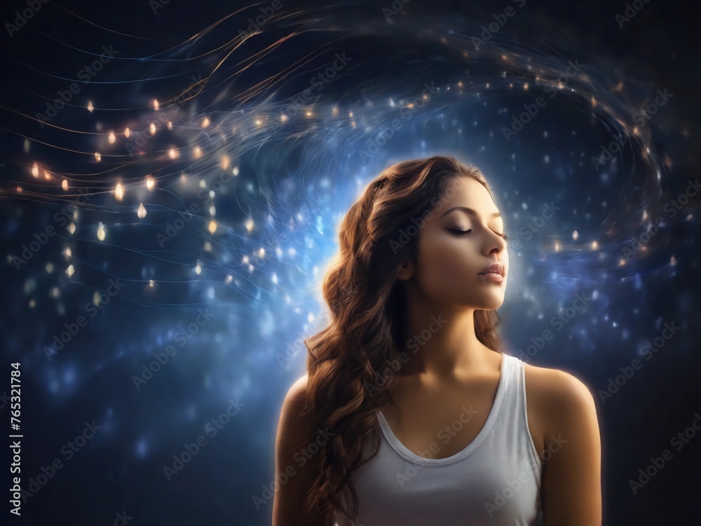 Woman in the night sky