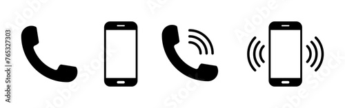 Ringing phone icon set