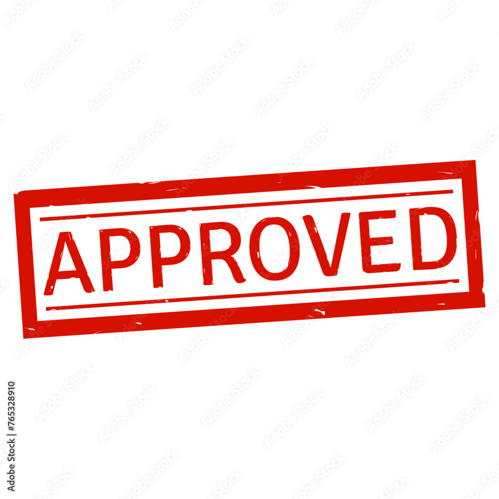 rubber stamp with approved text