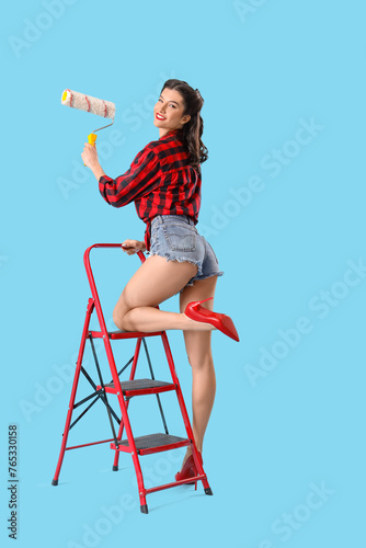 Beautiful pin-up woman with...