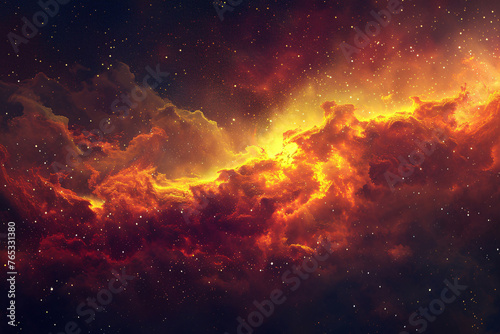 Colorful cosmic nebula shrouded in space dust, celestial wonders cosmic starry sky concept illustration