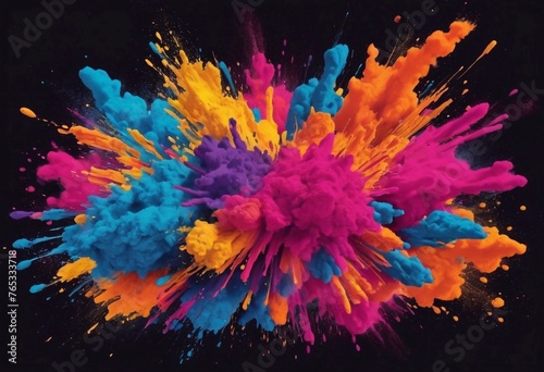 colorful ink splashes