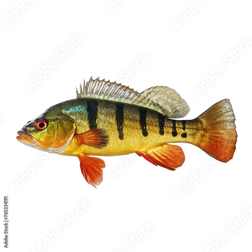 Peacock Bass Cichlid on Transparent background PNG Generative AI