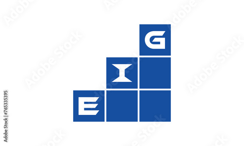 EIG initial letter financial logo design vector template. economics, growth, meter, range, profit, loan, graph, finance, benefits, economic, increase, arrow up, grade, grew up, topper, company, scale photo