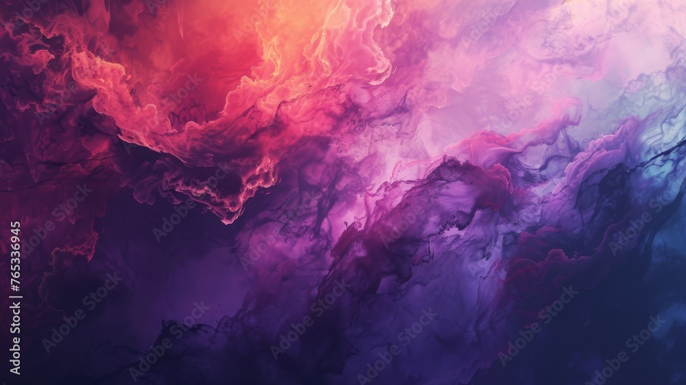 Smoke cloud with a palette of pink and purple - A rich, textural spread of smoky textures in pink and purple hues evoking a sense of mystery - obrazy, fototapety, plakaty 