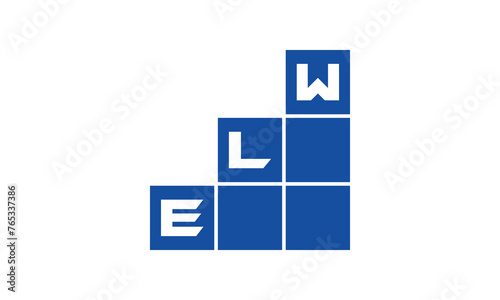 ELW initial letter financial logo design vector template. economics, growth, meter, range, profit, loan, graph, finance, benefits, economic, increase, arrow up, grade, grew up, topper, company, scale photo