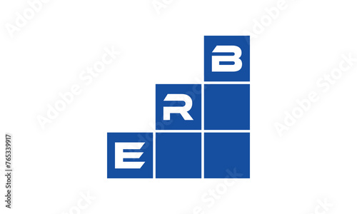 ERB initial letter financial logo design vector template. economics, growth, meter, range, profit, loan, graph, finance, benefits, economic, increase, arrow up, grade, grew up, topper, company, scale